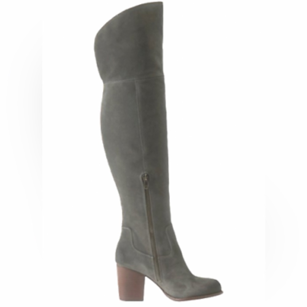 Women's Splendid Loretta, Over The Knee Boots, Suede /Smoke Gray,Size 8 1/2